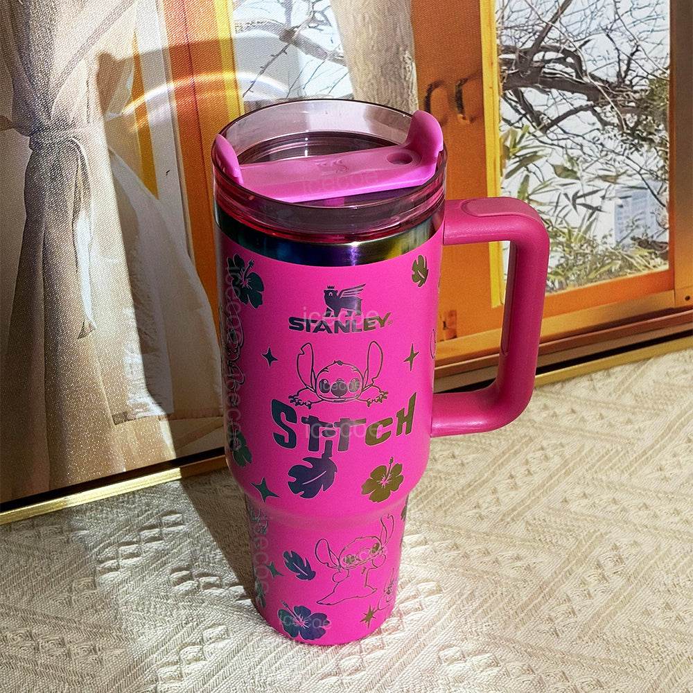 Stanley x Stitch 40 oz Stainless Steel Tumbler with Handle Insulated Travel Cup Cold 24h Hot 12h Fits Most Cup Holders