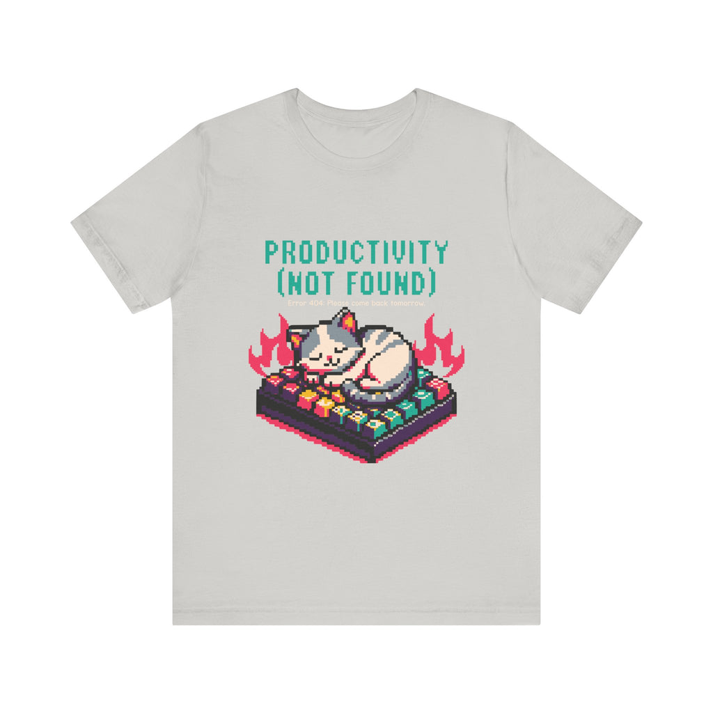 Productivity (Not Found) Cat Tee - Funny Retro Pixel Art T-Shirt