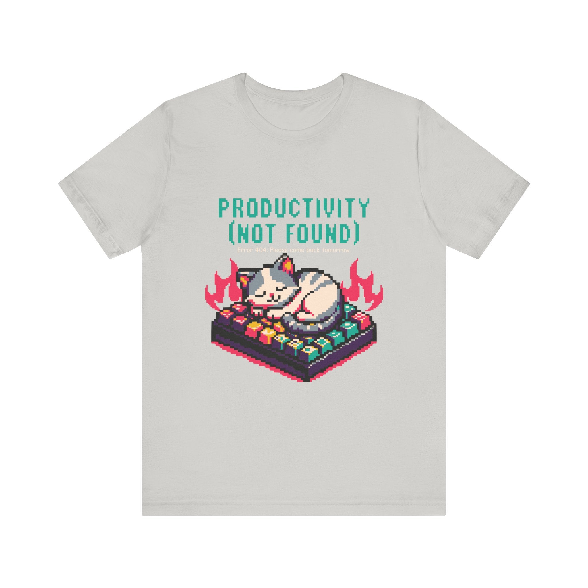 Productivity (Not Found) Cat Tee - Funny Retro Pixel Art T-Shirt