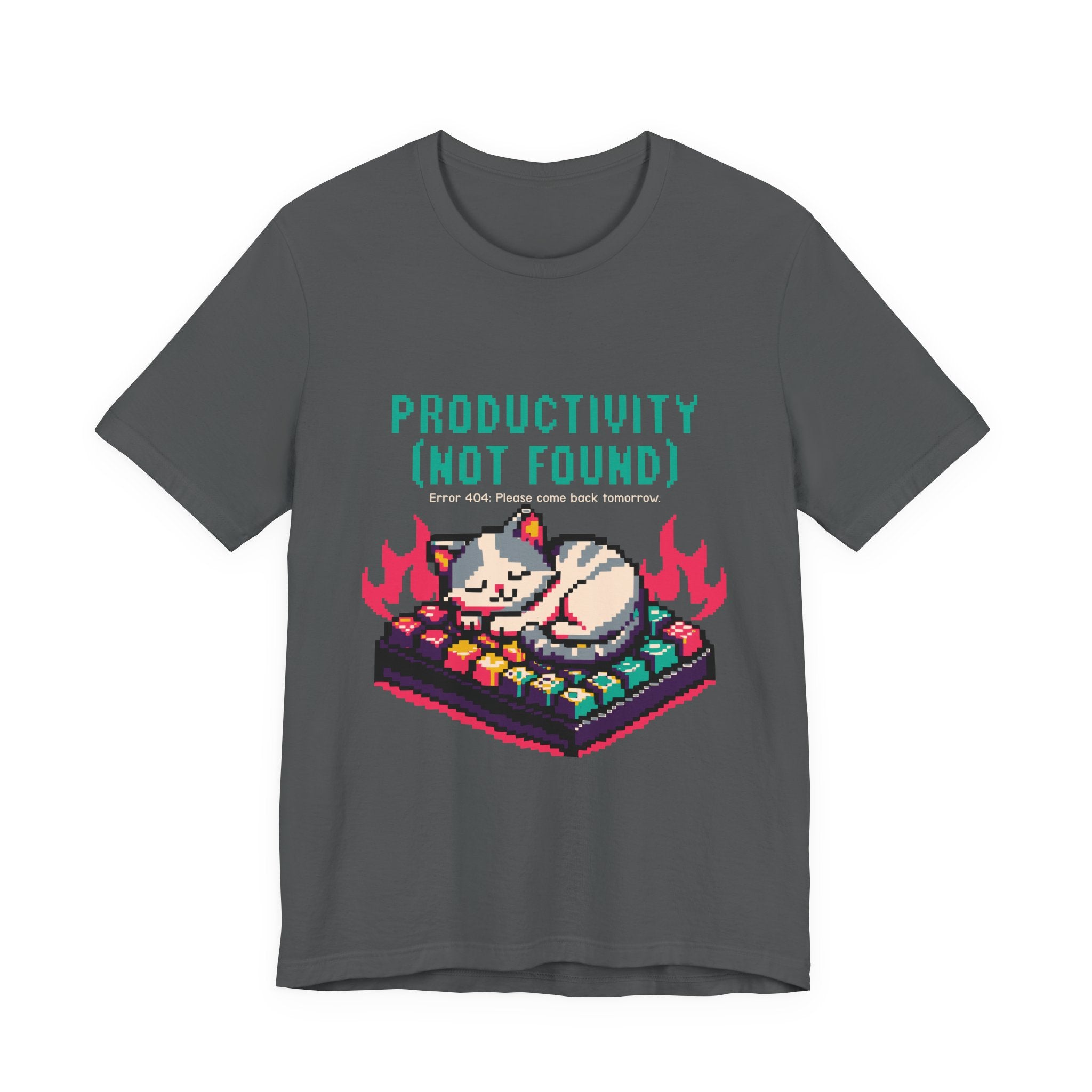 Productivity (Not Found) Cat Tee - Funny Retro Pixel Art T-Shirt