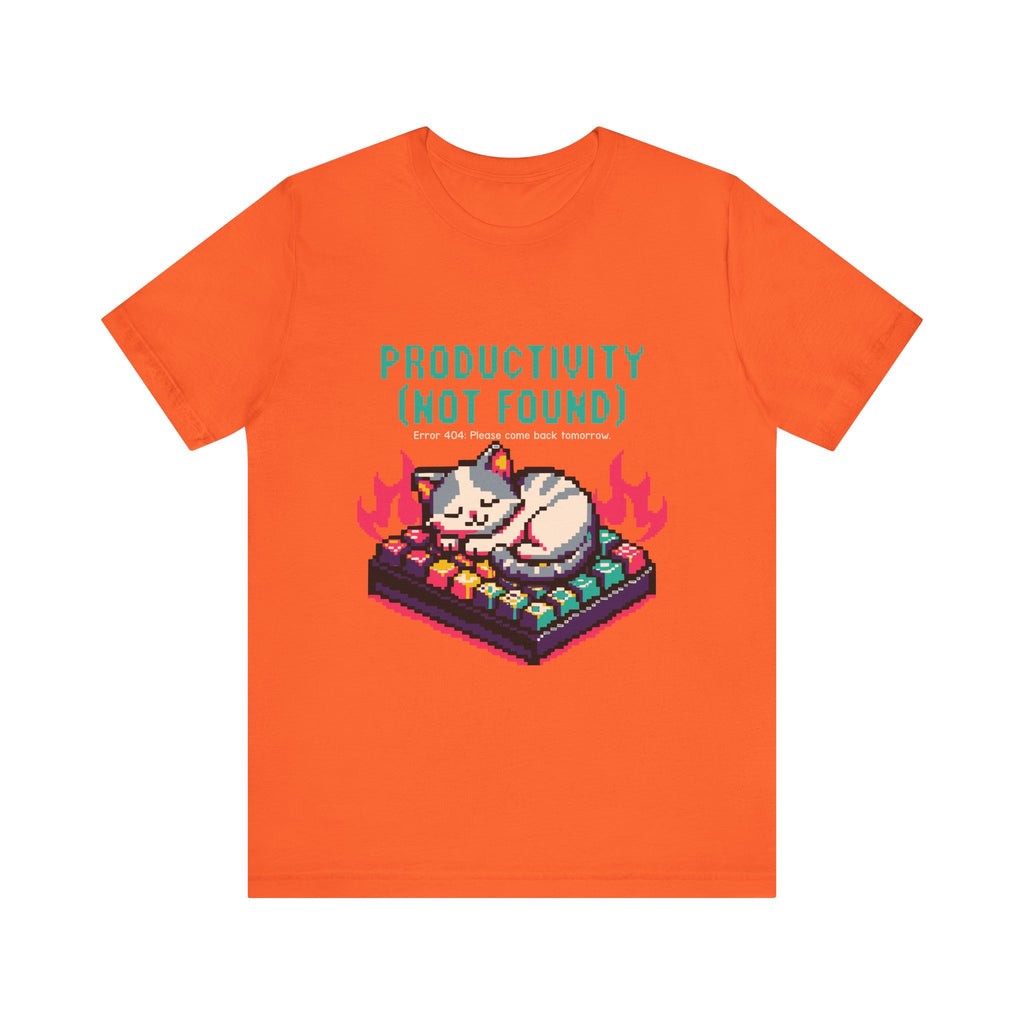 Productivity (Not Found) Cat Tee - Funny Retro Pixel Art T-Shirt