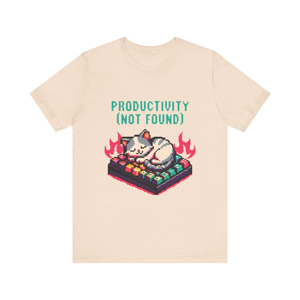 Productivity (Not Found) Cat Tee - Funny Retro Pixel Art T-Shirt