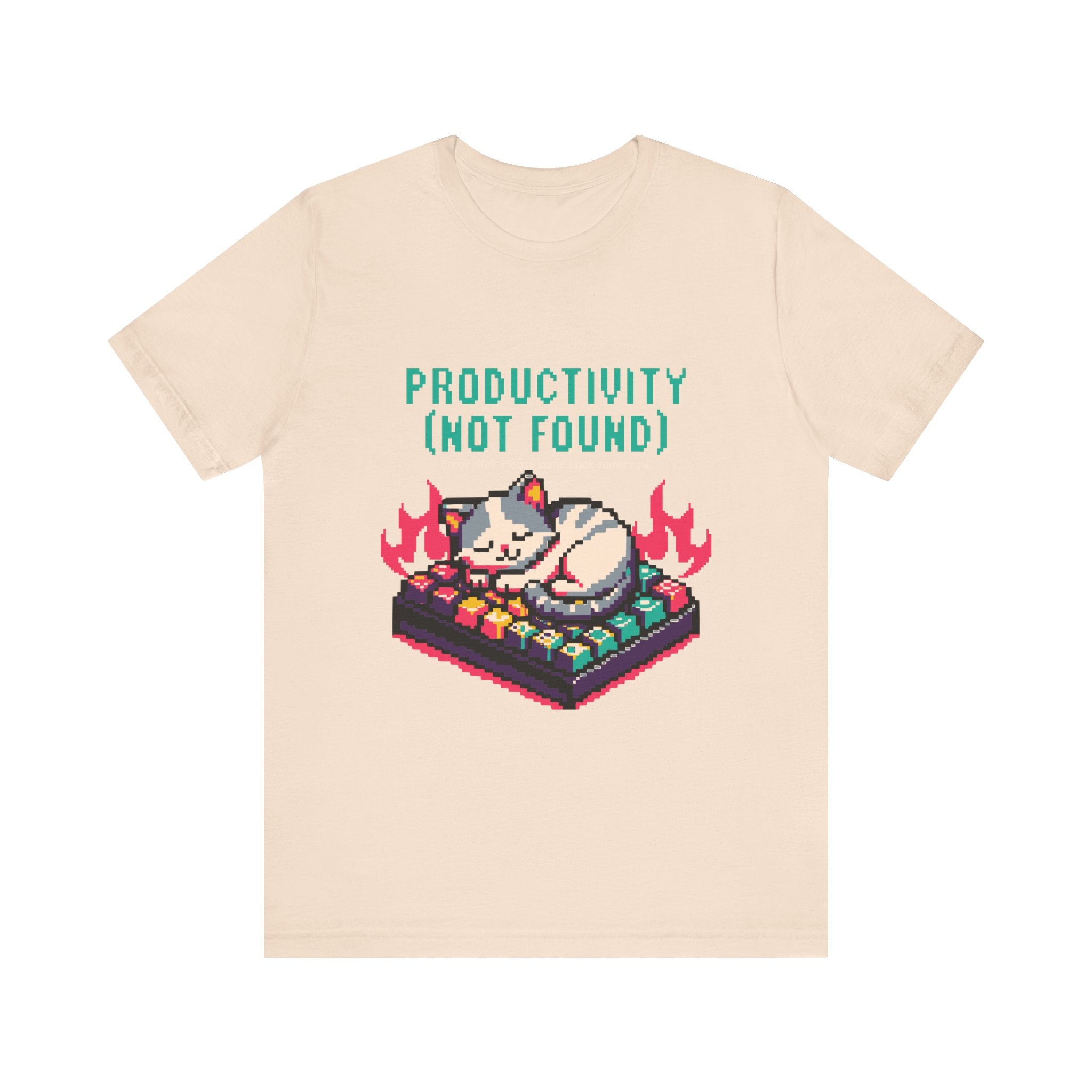 Productivity (Not Found) Cat Tee - Funny Retro Pixel Art T-Shirt