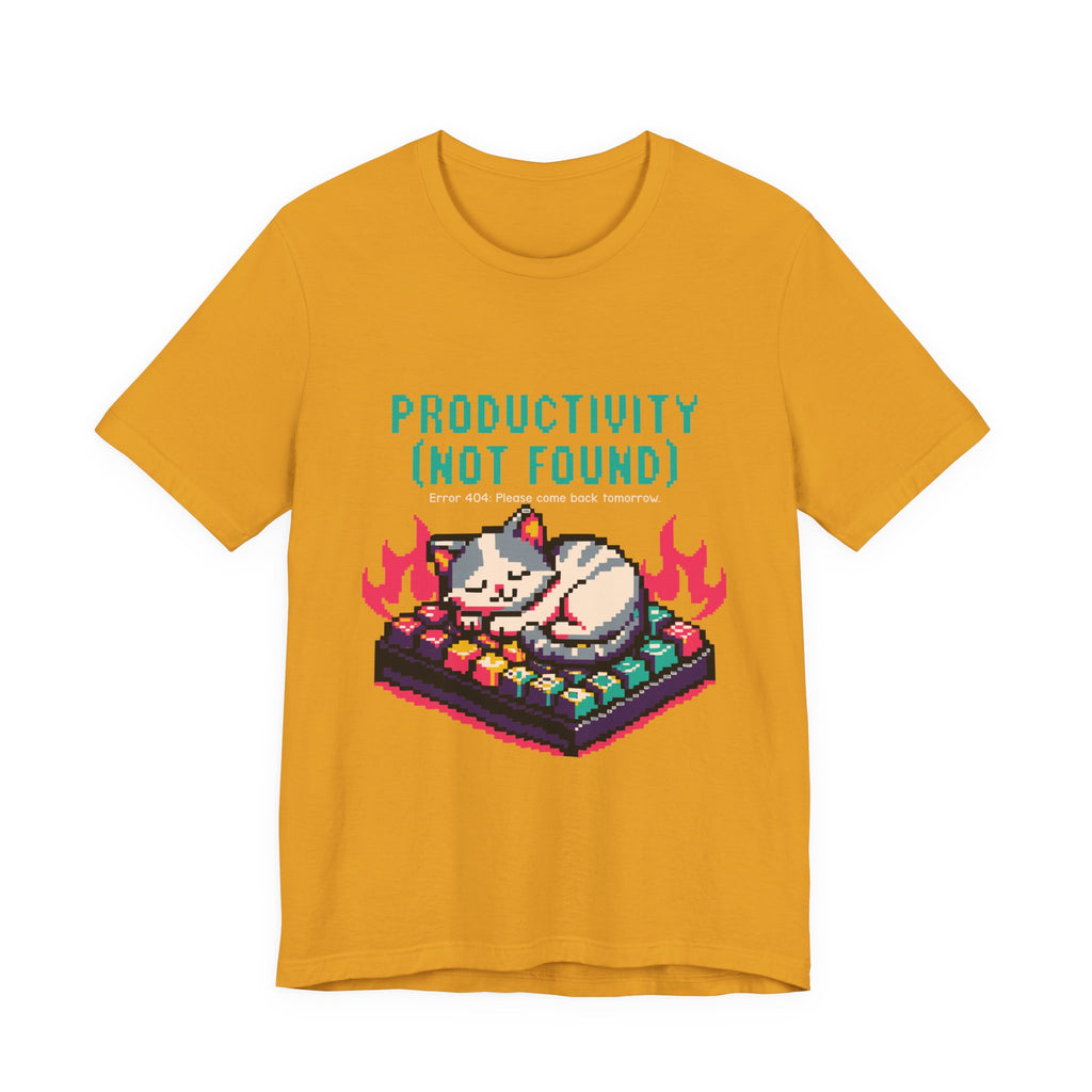 Productivity (Not Found) Cat Tee - Funny Retro Pixel Art T-Shirt