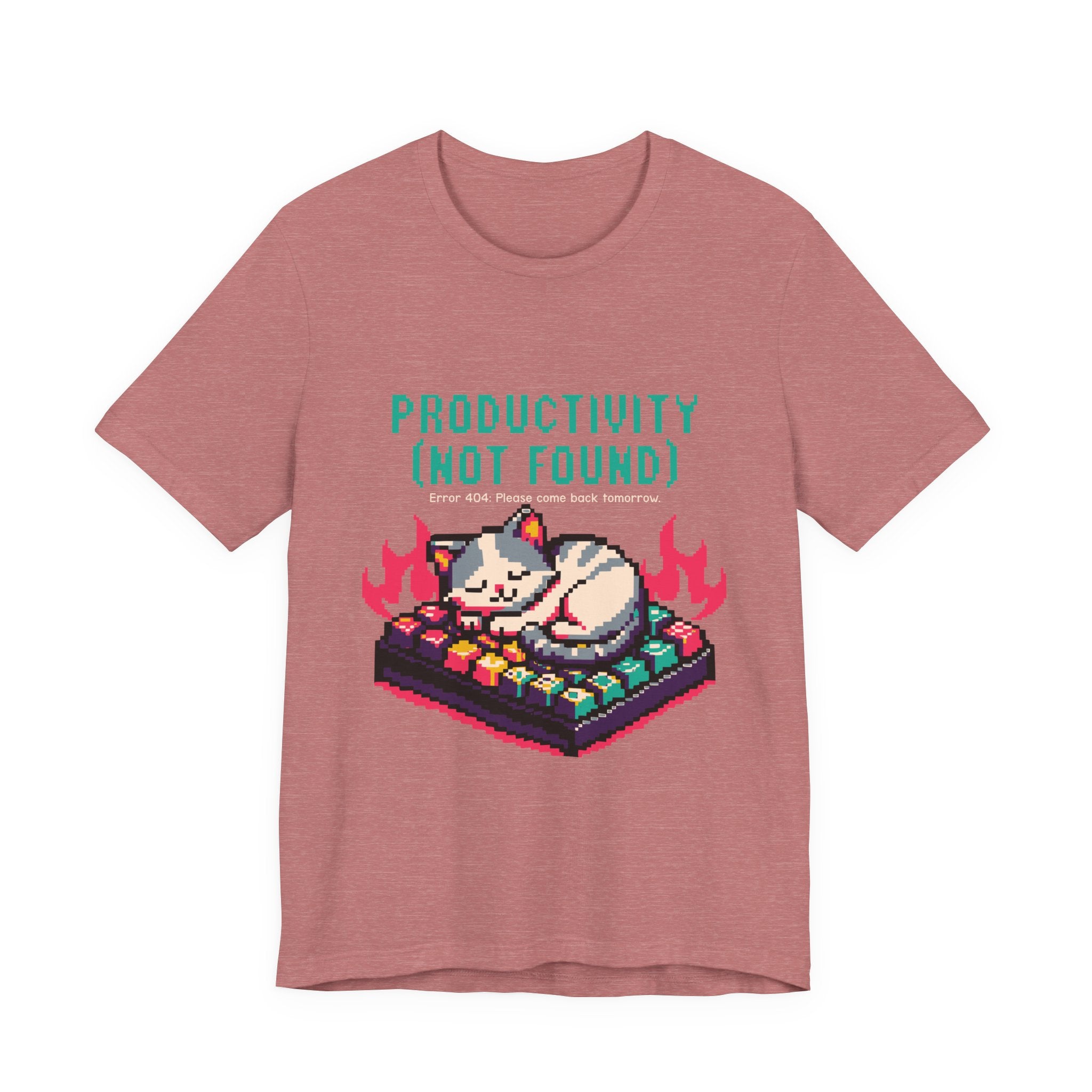 Productivity (Not Found) Cat Tee - Funny Retro Pixel Art T-Shirt