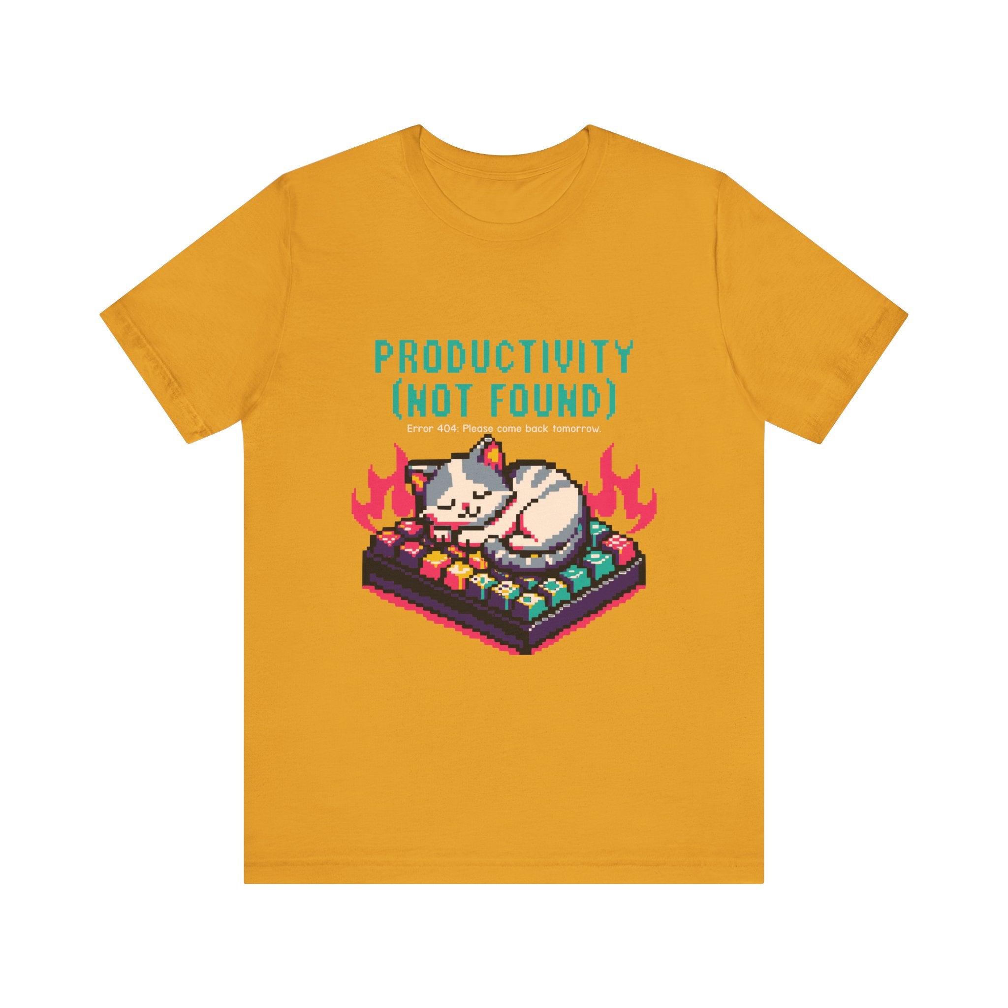 Productivity (Not Found) Cat Tee - Funny Retro Pixel Art T-Shirt