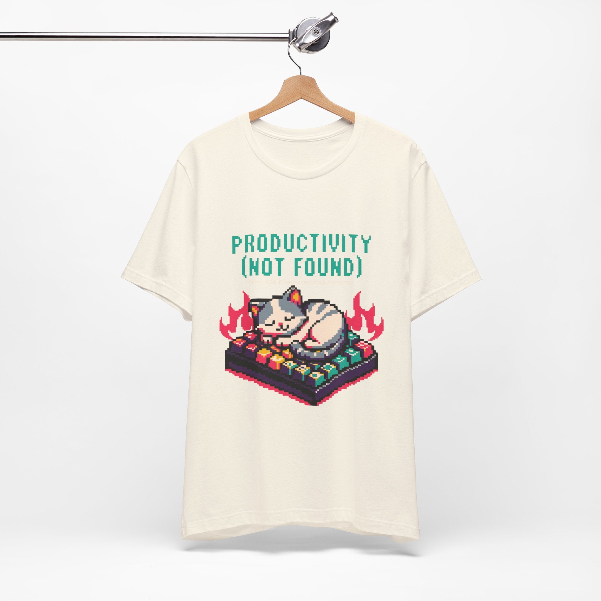 Productivity (Not Found) Cat Tee - Funny Retro Pixel Art T-Shirt