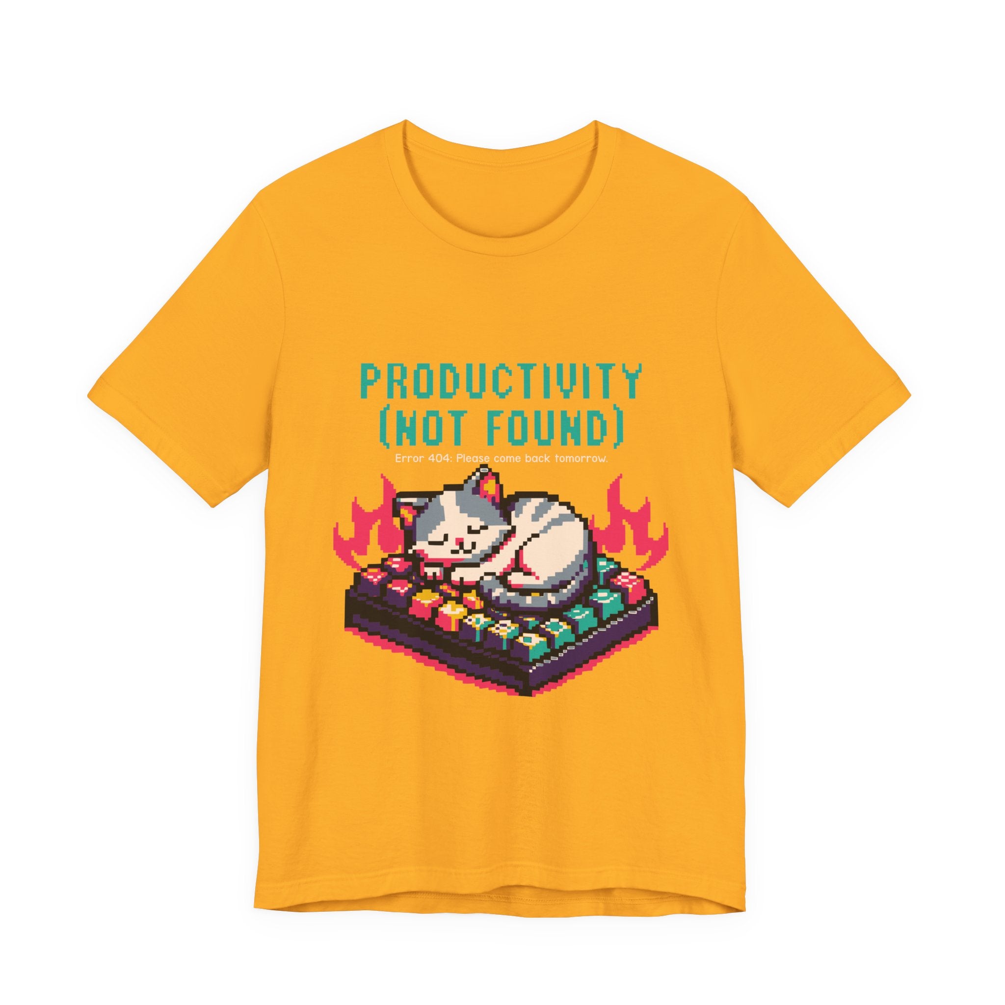 Productivity (Not Found) Cat Tee - Funny Retro Pixel Art T-Shirt
