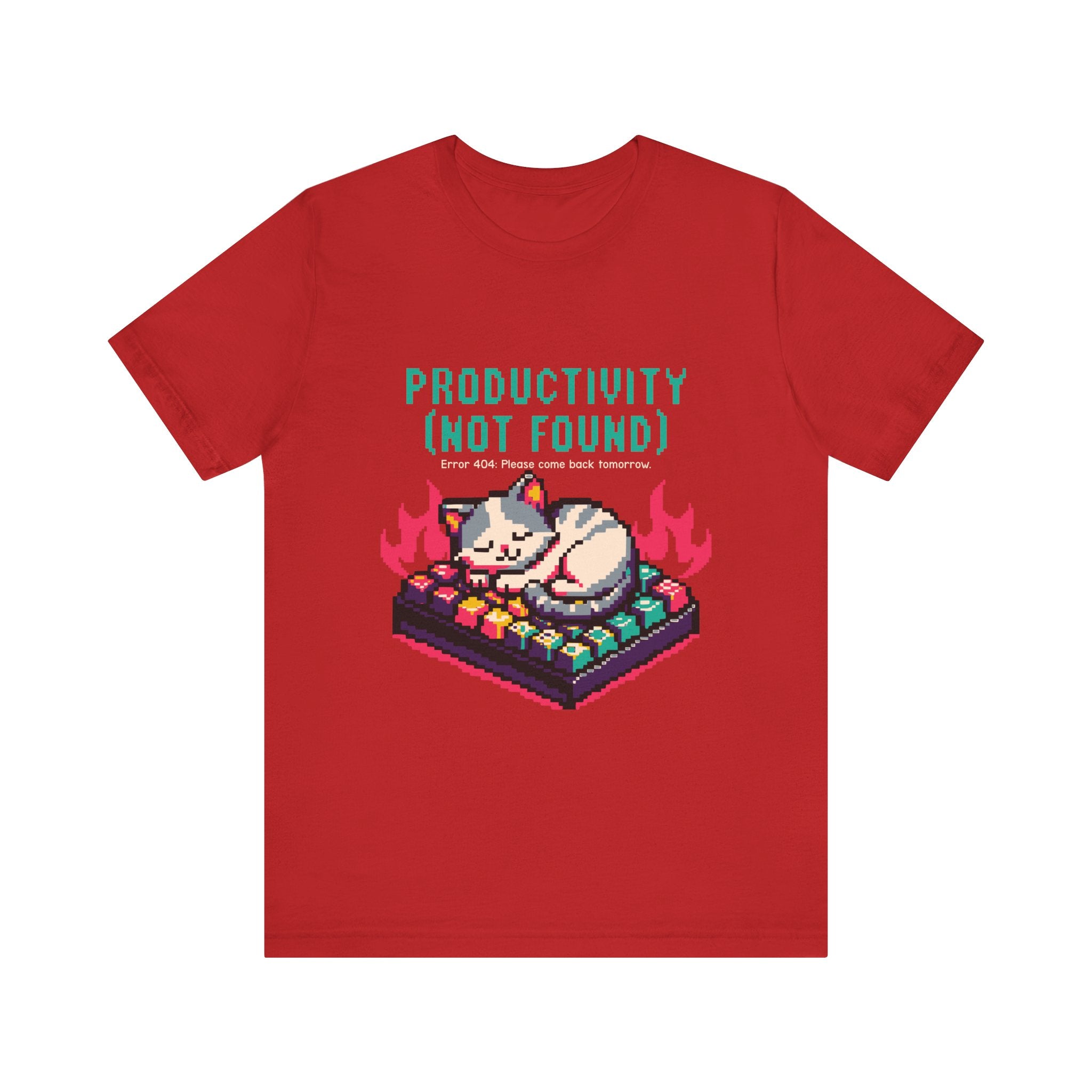 Productivity (Not Found) Cat Tee - Funny Retro Pixel Art T-Shirt