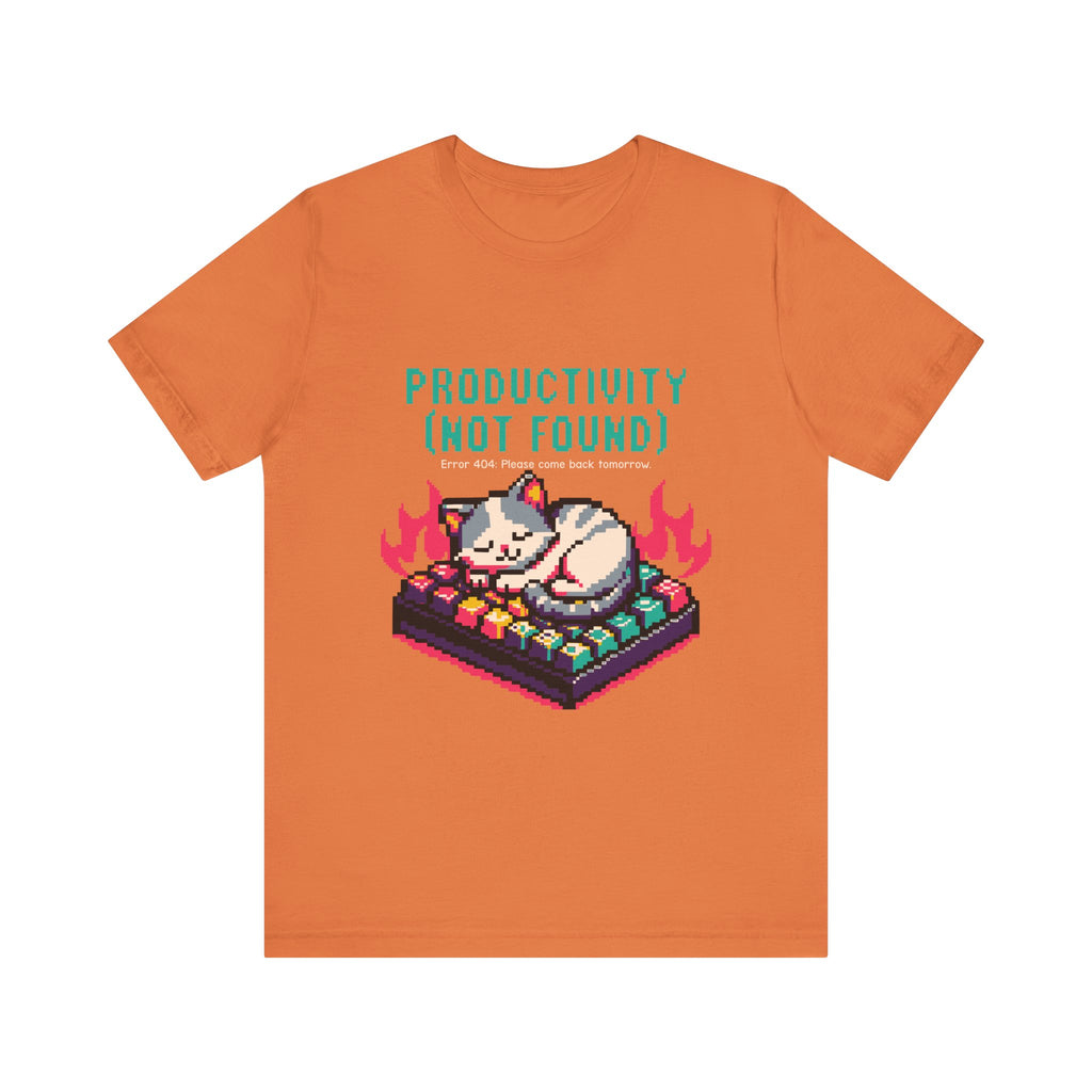 Productivity (Not Found) Cat Tee - Funny Retro Pixel Art T-Shirt