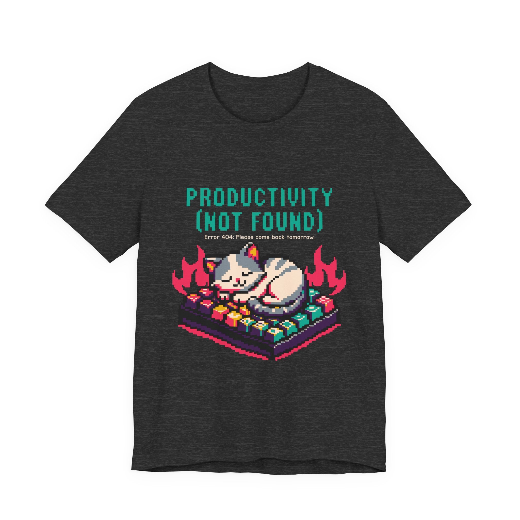 Productivity (Not Found) Cat Tee - Funny Retro Pixel Art T-Shirt