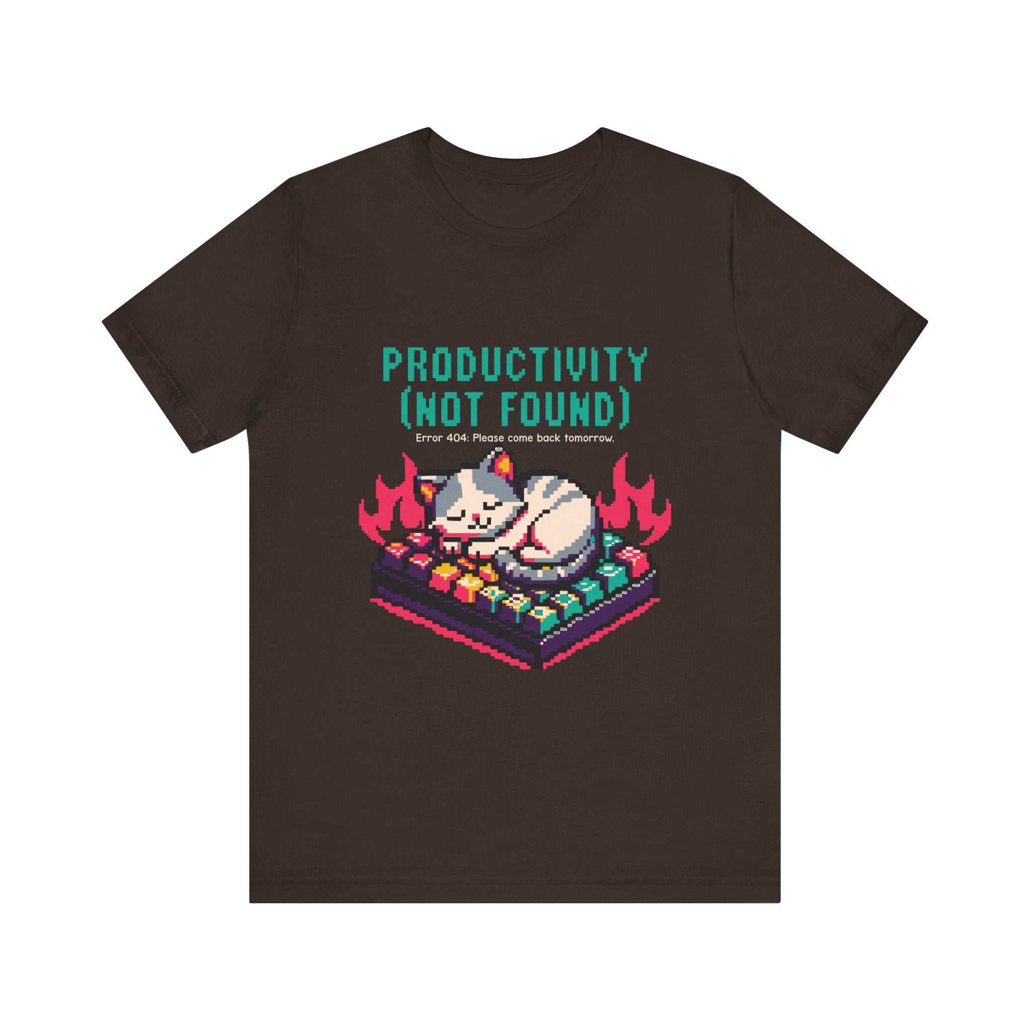 Productivity (Not Found) Cat Tee - Funny Retro Pixel Art T-Shirt
