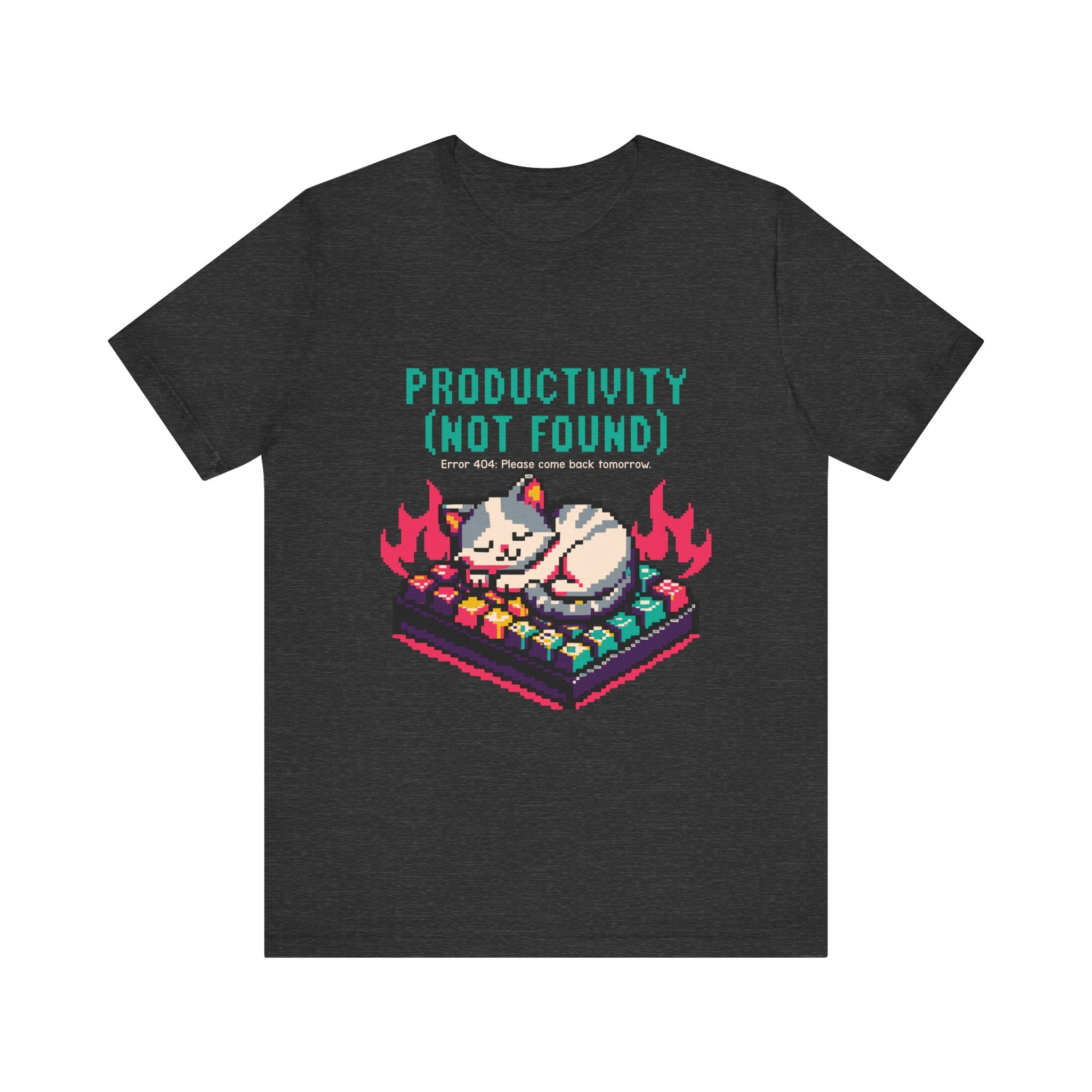 Productivity (Not Found) Cat Tee - Funny Retro Pixel Art T-Shirt