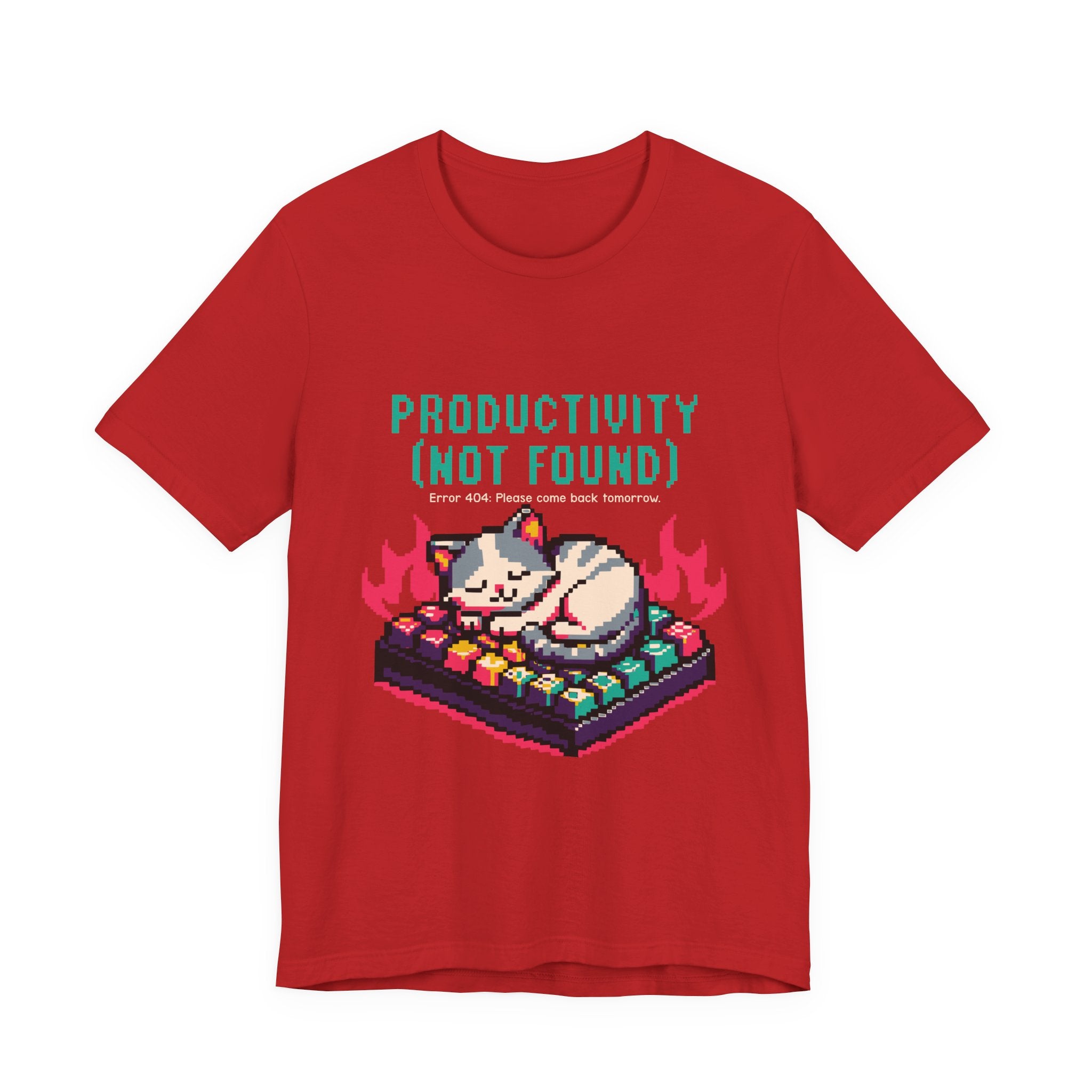 Productivity (Not Found) Cat Tee - Funny Retro Pixel Art T-Shirt