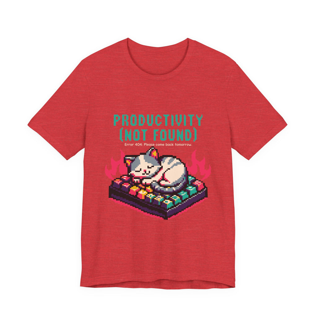 Productivity (Not Found) Cat Tee - Funny Retro Pixel Art T-Shirt