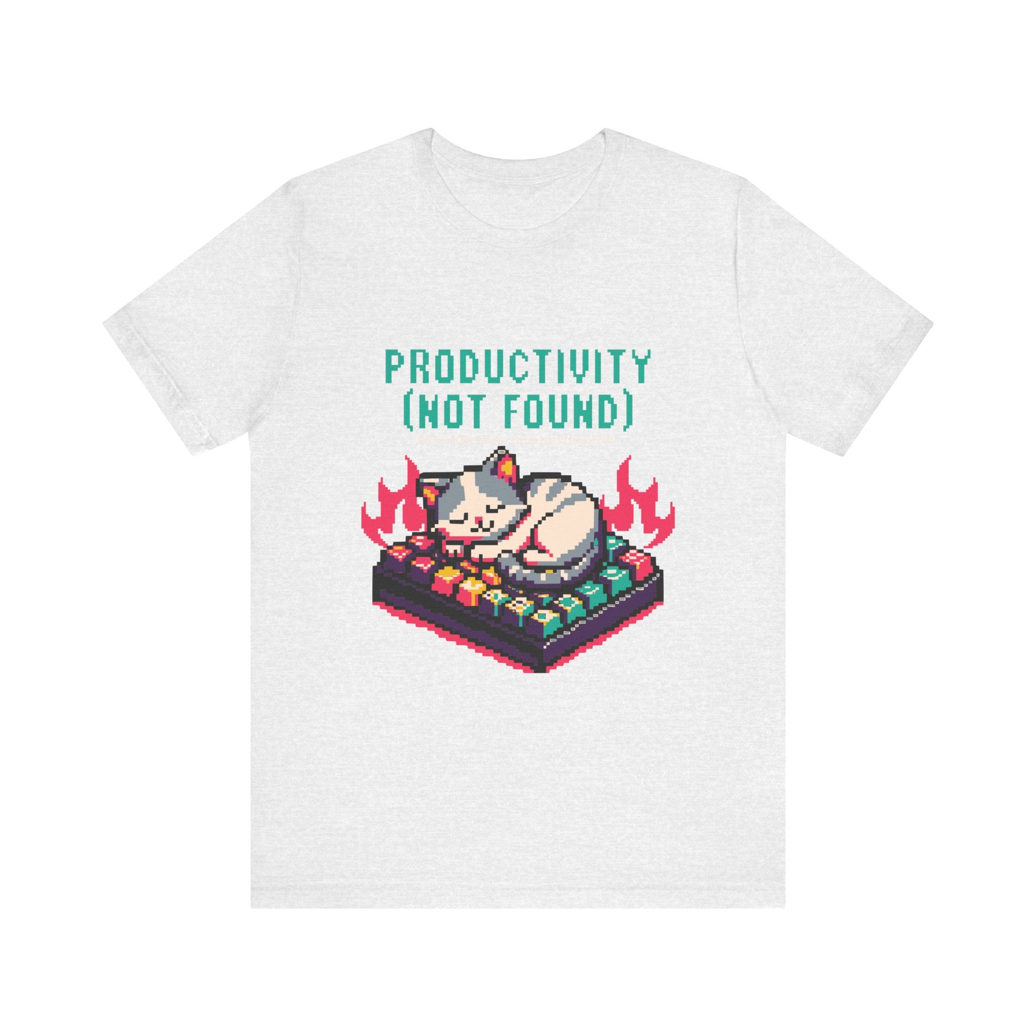 Productivity (Not Found) Cat Tee - Funny Retro Pixel Art T-Shirt