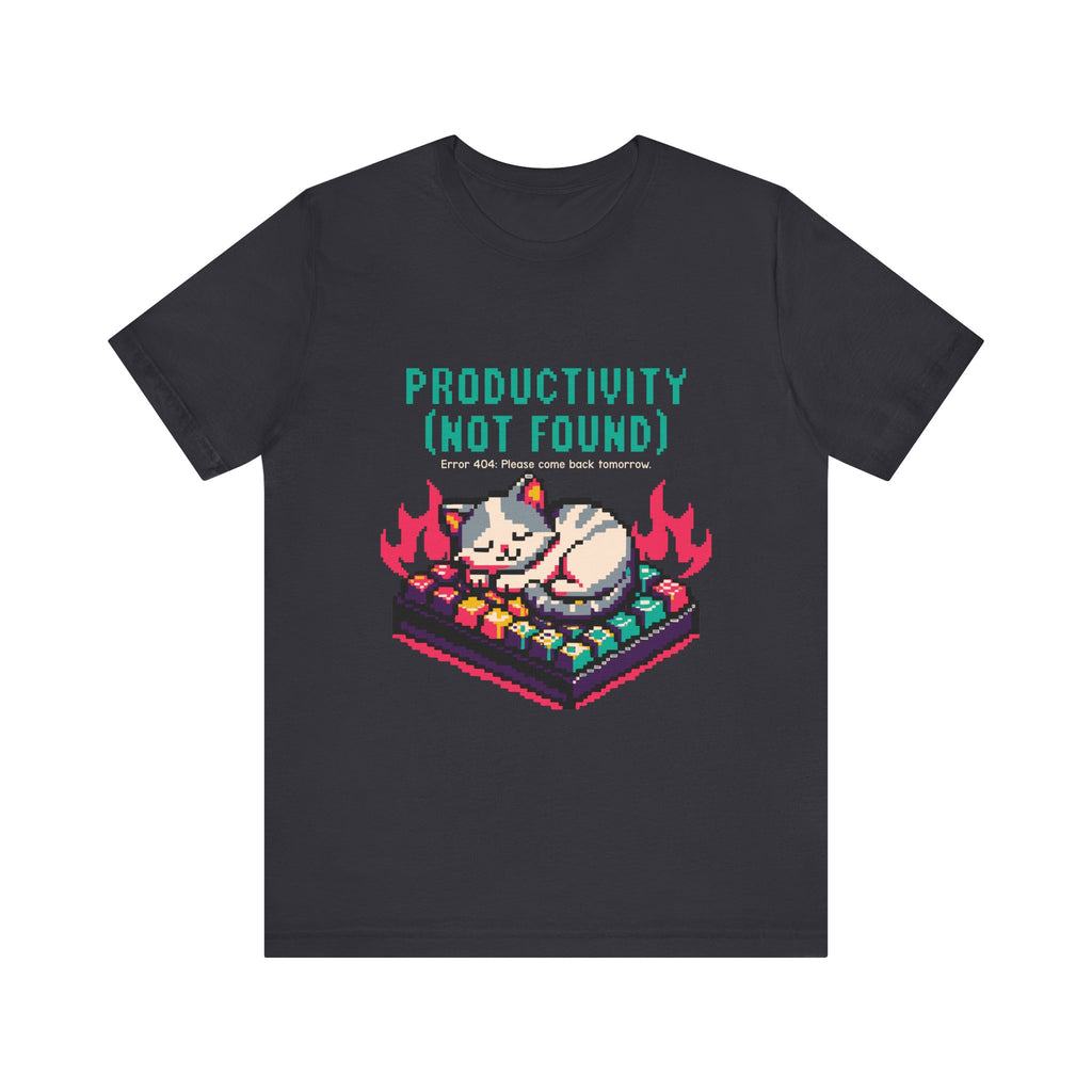 Productivity (Not Found) Cat Tee - Funny Retro Pixel Art T-Shirt