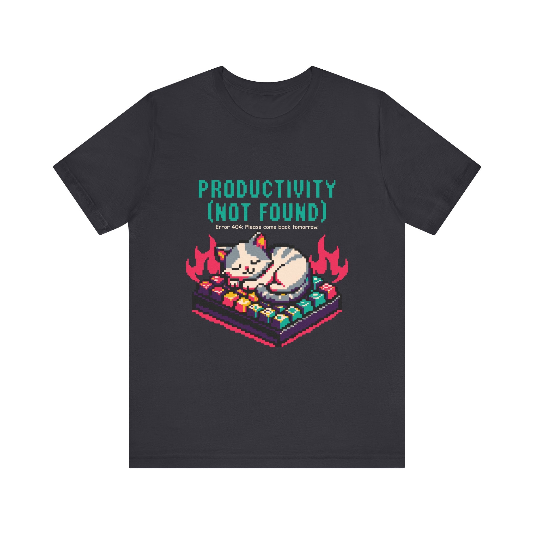 Productivity (Not Found) Cat Tee - Funny Retro Pixel Art T-Shirt