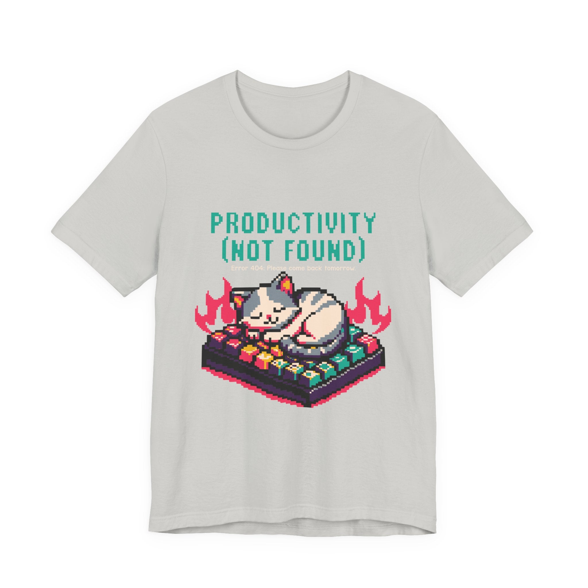 Productivity (Not Found) Cat Tee - Funny Retro Pixel Art T-Shirt