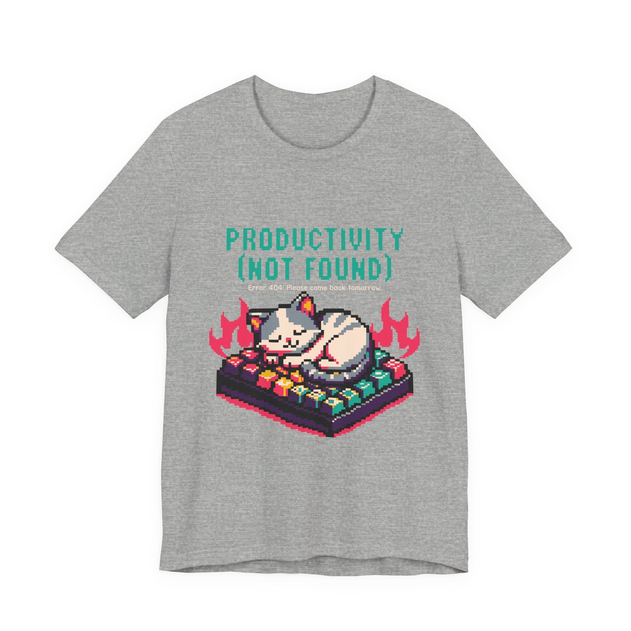 Productivity (Not Found) Cat Tee - Funny Retro Pixel Art T-Shirt