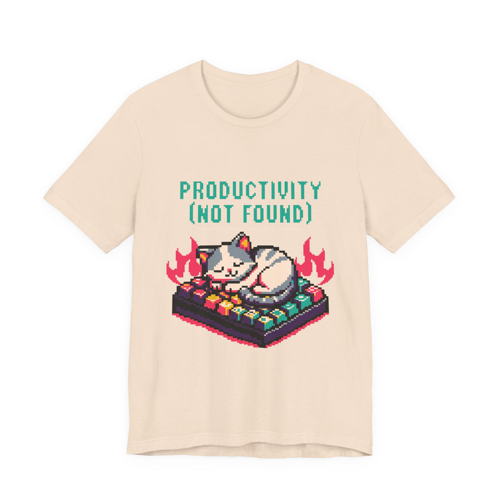 Productivity (Not Found) Cat Tee - Funny Retro Pixel Art T-Shirt