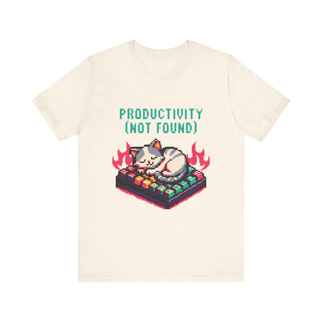 Productivity (Not Found) Cat Tee - Funny Retro Pixel Art T-Shirt