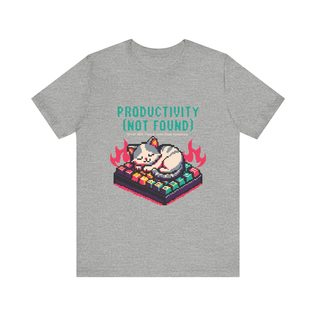 Productivity (Not Found) Cat Tee - Funny Retro Pixel Art T-Shirt