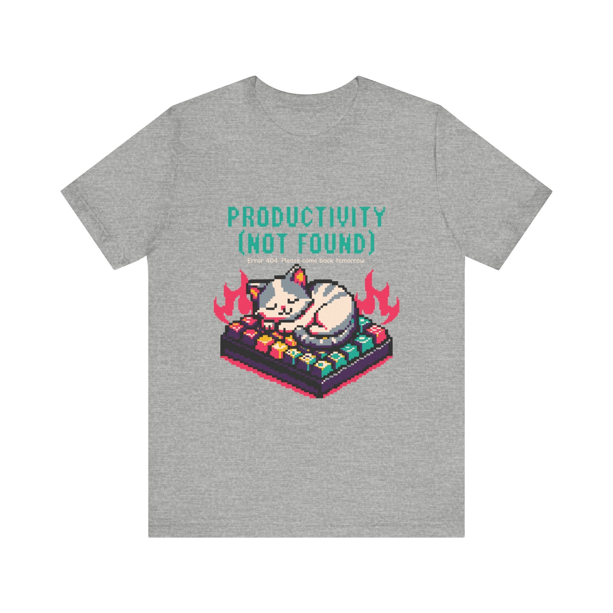 Productivity (Not Found) Cat Tee - Funny Retro Pixel Art T-Shirt