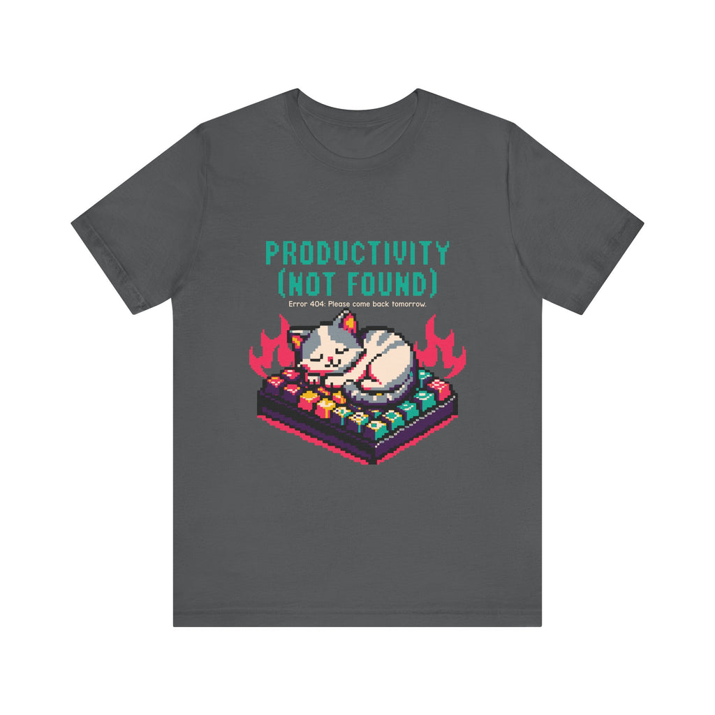 Productivity (Not Found) Cat Tee - Funny Retro Pixel Art T-Shirt