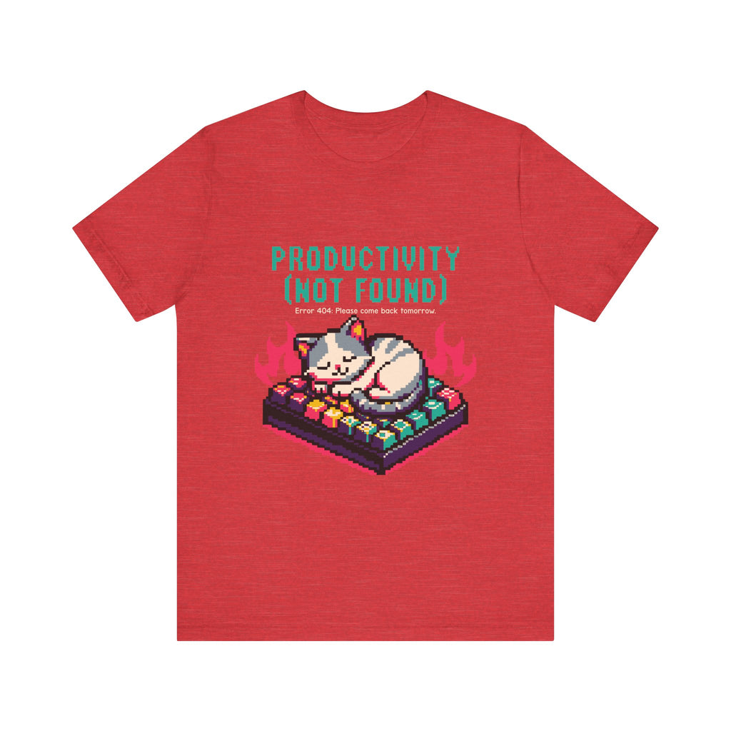 Productivity (Not Found) Cat Tee - Funny Retro Pixel Art T-Shirt