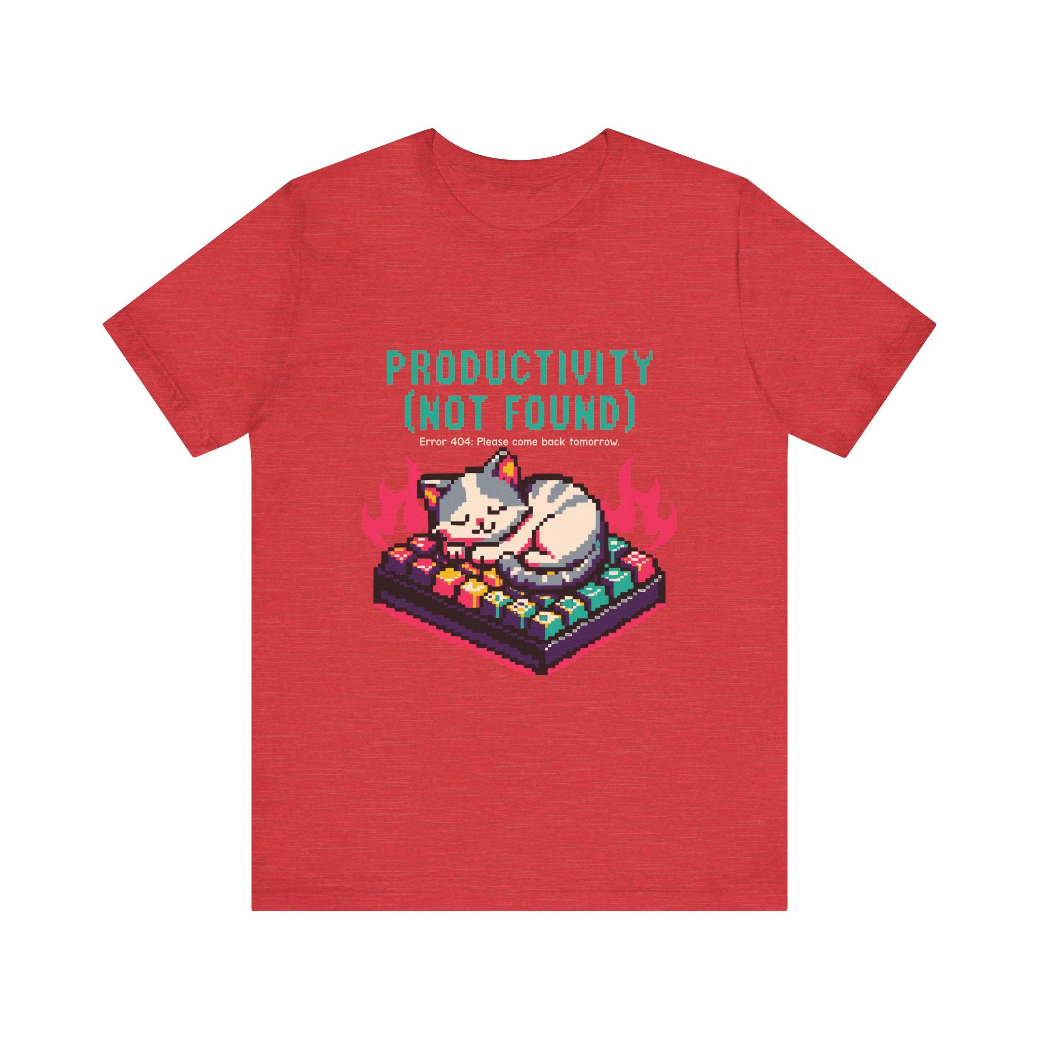 Productivity (Not Found) Cat Tee - Funny Retro Pixel Art T-Shirt