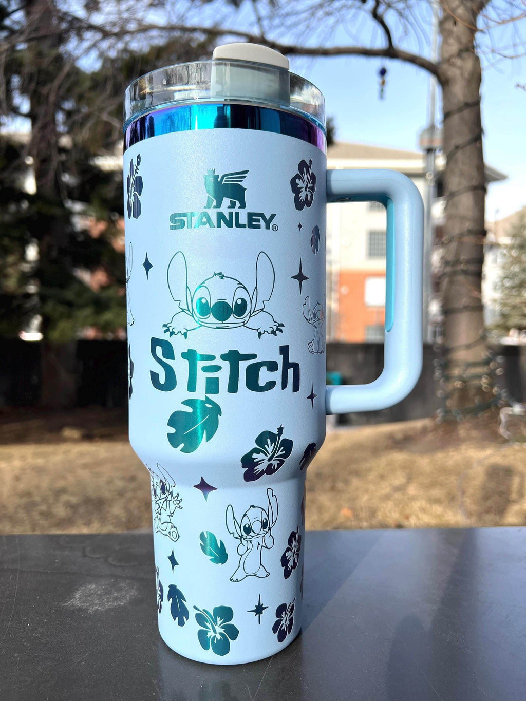 Stanley x Stitch 40 oz Stainless Steel Tumbler with Handle Insulated Travel Cup Cold 24h Hot 12h Fits Most Cup Holders
