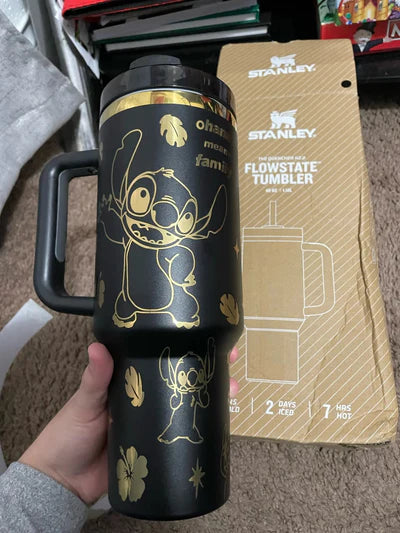 Stanley x Stitch 40 oz Stainless Steel Tumbler with Handle Insulated Travel Cup Cold 24h Hot 12h Fits Most Cup Holders