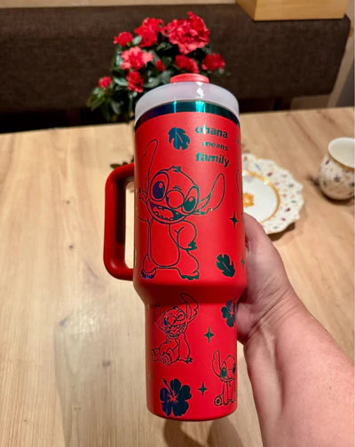 Stanley x Stitch 40 oz Stainless Steel Tumbler with Handle Insulated Travel Cup Cold 24h Hot 12h Fits Most Cup Holders