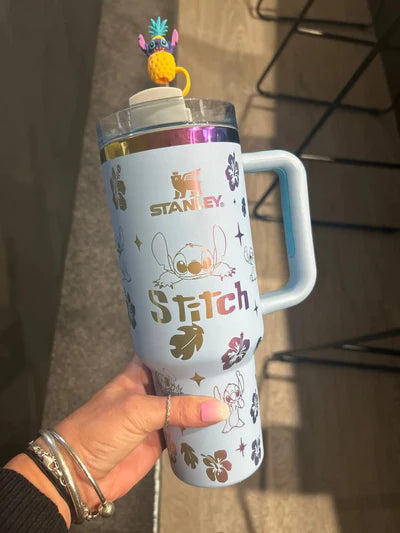 Stanley x Stitch 40 oz Stainless Steel Tumbler with Handle Insulated Travel Cup Cold 24h Hot 12h Fits Most Cup Holders