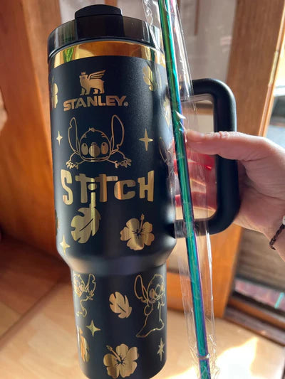Stanley x Stitch 40 oz Stainless Steel Tumbler with Handle Insulated Travel Cup Cold 24h Hot 12h Fits Most Cup Holders